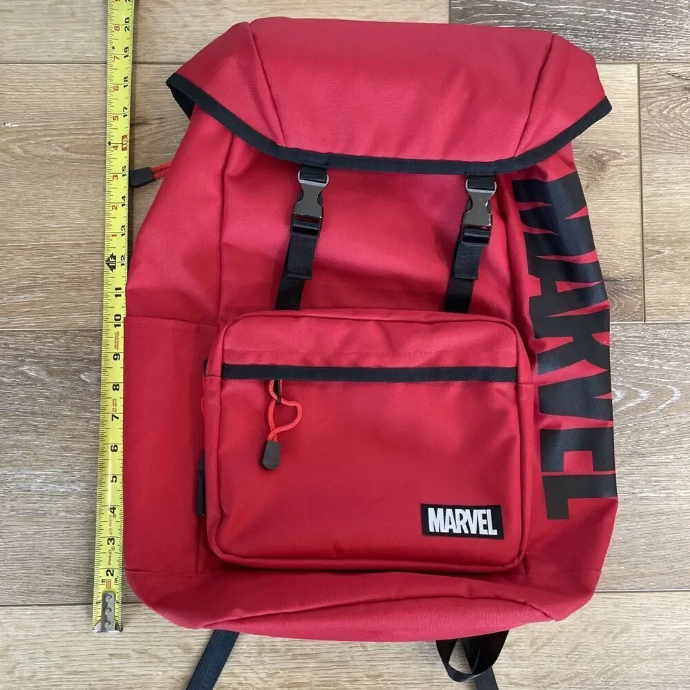 Disney Marvel Backpack Point Red Marvel Logo Tokyo WDW Zipper Drawstring Travel